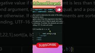 🔥Find Second Largest Number in an Array Using JS ||🤯💯#javascript #frontendcourse #coding