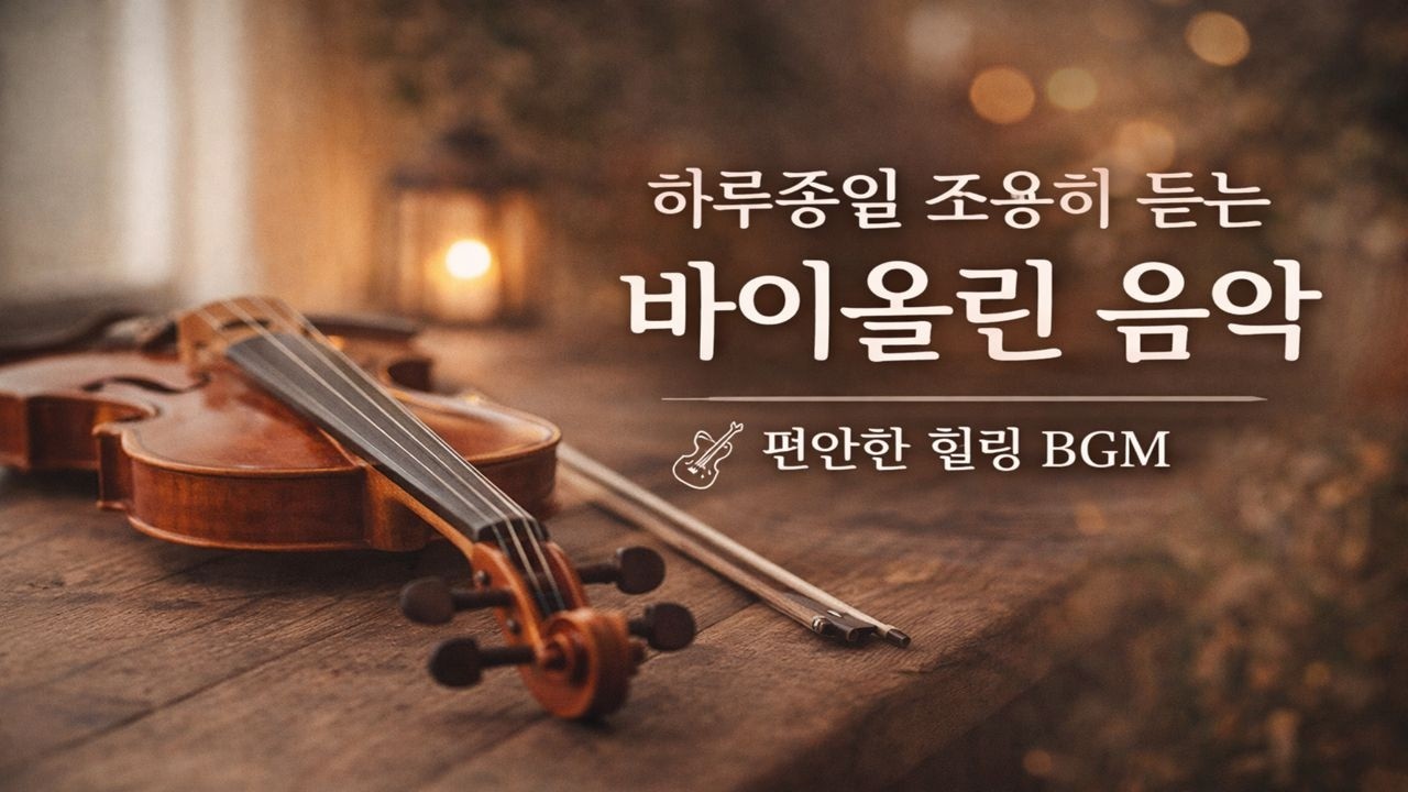하루종일 조용히 듣는 바이올린 음악  🎻 편안한 힐링 BGM