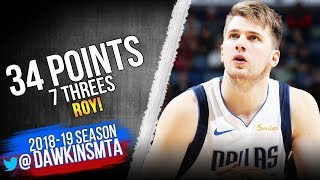 Luka Doncic Full Highlights 2018 12 28 Mavs Vs Pelicans 34 Pts 7 Threes Freedawkins