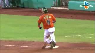 20130808 CPBL 猿VS獅 7下 唐肇廷一棒3壘安打 將分數追平 2:2