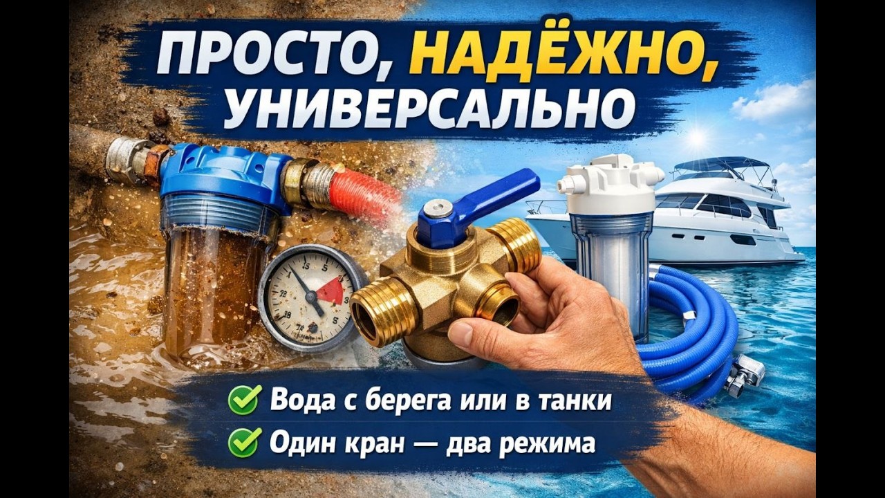 Вода на яхте БЕЗ ПРОБЛЕМ: фильтры, давление и универсальная система 2-в-1