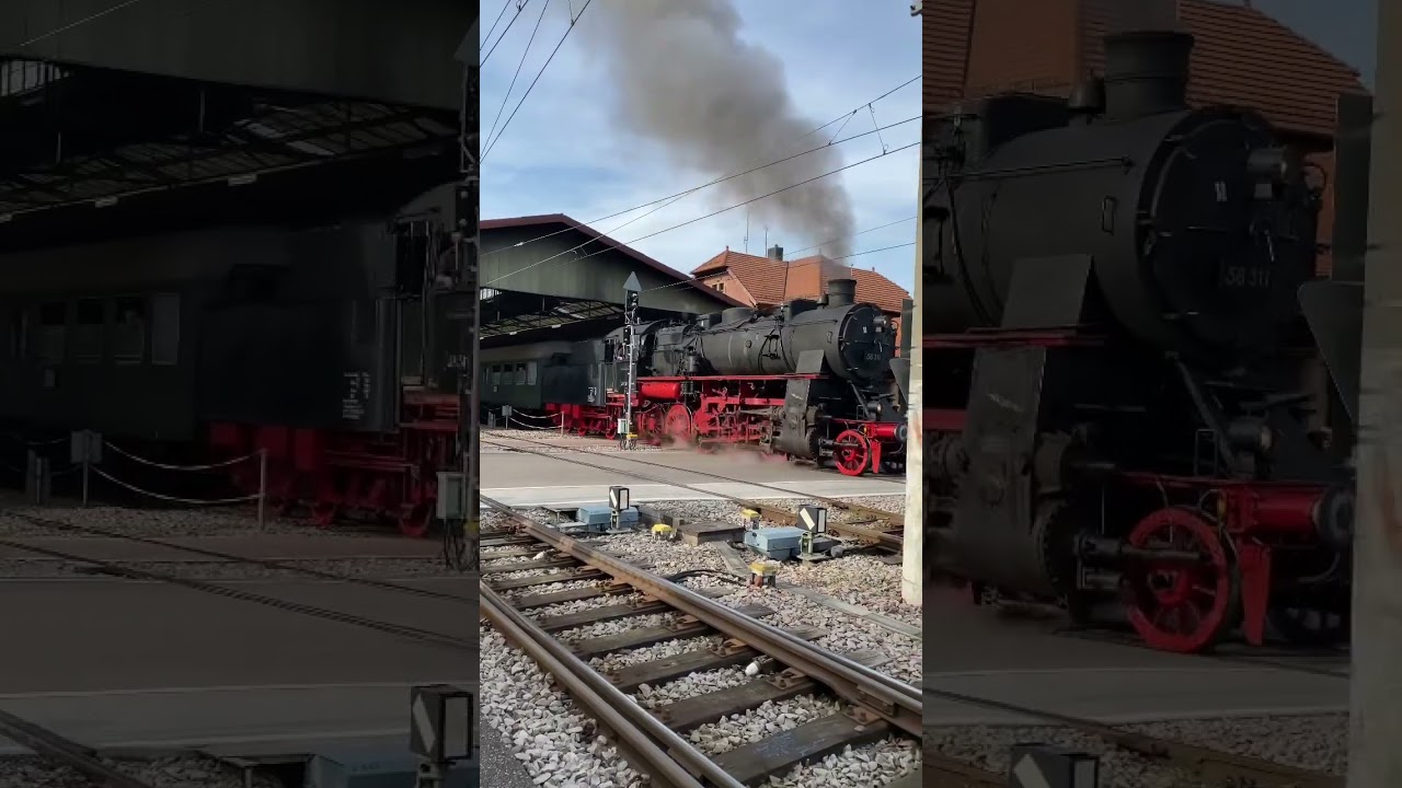 🚂 Dampflok 58 311  Bahnhofausfahrt Ettlingen Stadt ins Albtal nach Bad Herrenalb  