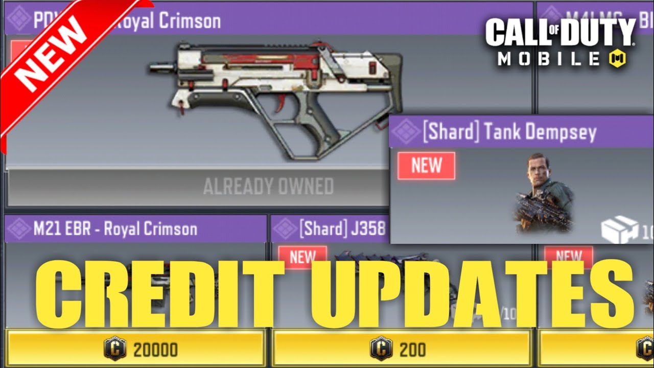 New Credit Store Updates Pdw 57 Royal Crimson Cod Mobile Youtube