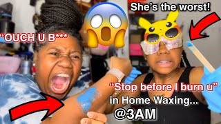 i Let my Weird Sister WAX My ARMPITS for the First Time @3AM | ft. Amazon wax kit
