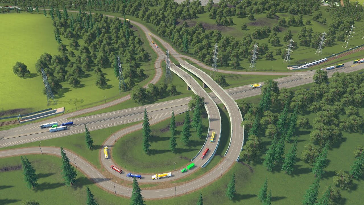 Realtown Setting Rural Highway to Bypass Town Center - RealTown - Cities Skylines - YouTube