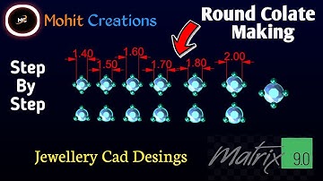 How to make round collet setting in martix 9 ||Jewellery Cad Design ||Tutorial video||collet setting