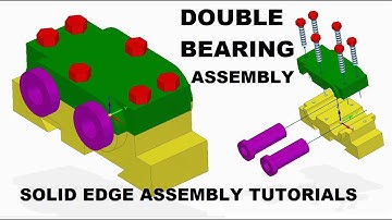 #60  Double bearing assembly parts design and assembly in solid edge | solid edge assembly tutorial