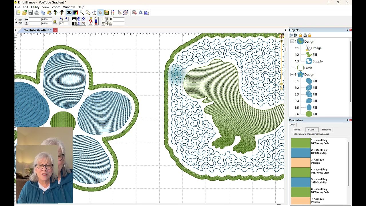 Простые эффекты градиента и пунктира в Embrilliance