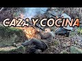 CAZA Y COCINA RUSTICA DE ZORZALES CON RIFLE DE AIRE ( PCP ) ZORZAL AL PALO/ HUNTING AND COOKING