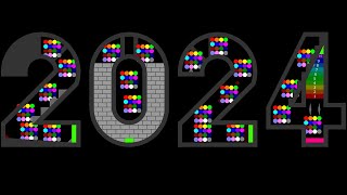 Happy New Year 2024 - The Alphabet 16 Eliminations Marble Race in Algodoo