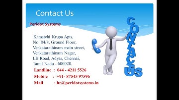 Software testing training in chennai | Peridot Systems