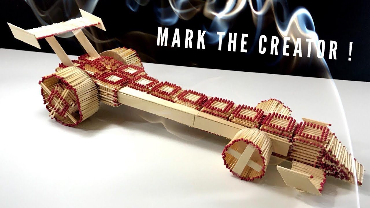 How to Make Amazing Race Car From Matches and burn it!
