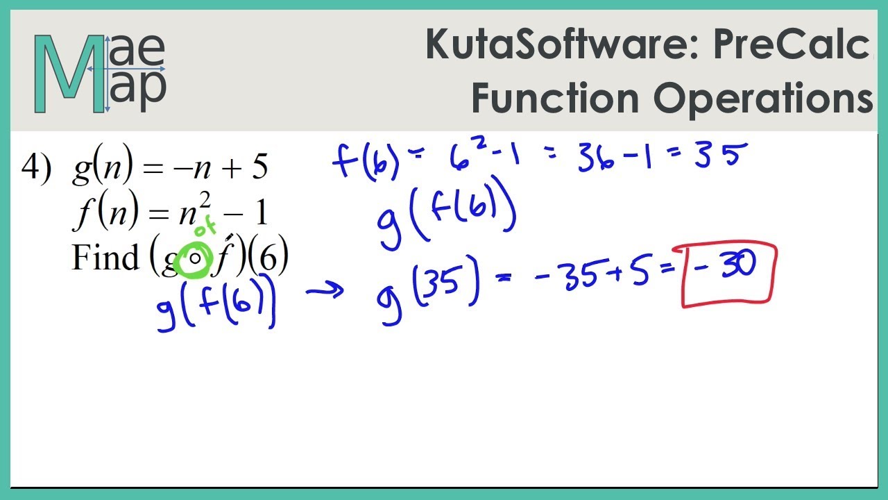 KutaSoftware: PreCalc- Function Operations Intended For Function Operations And Composition Worksheet