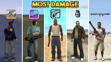 HIGHEST DAMAGE WEAPON FROM EVERY GTA (GTA 5 vs GTA 4 vs GTA San Andreas vs GTA VC vs GTA 3)