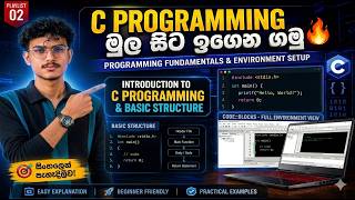 C Programming මෙච්චර ලේසිද? | Structure, Syntax, printf & Comments Explained (Beginner Guide)