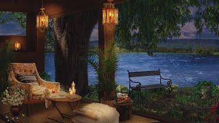 Spring Rain | Cozy Cabin Porch Ambience & Soothing Rain Sounds | Spring Ambience