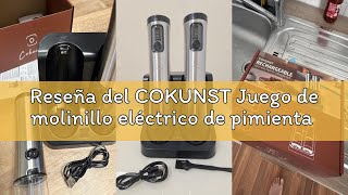 Reseña del COKUNST Juego de molinillo eléctrico de pimienta y sal, molinillo de pimienta USB con sop