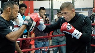 UPSET IN THE MAKING? MATT KOROBOV LANDING POWER HOOKS \& COMBINATIONS DURING CHARLO WORKOUT