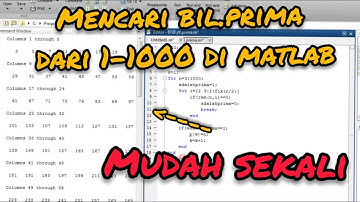 CARA MENCARI BILANGAN PRIMA DARI 1-1000 PADA MATLAB