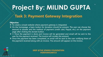 Payment Gateway Integration | Sparks Foundation | Web Development Internship #task3  #GRIPJAN23