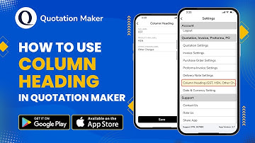 How to use column heading |  Quotation Maker App For Android | iPhone | Quotation Maker