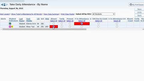 21-22 Skyward Attendance