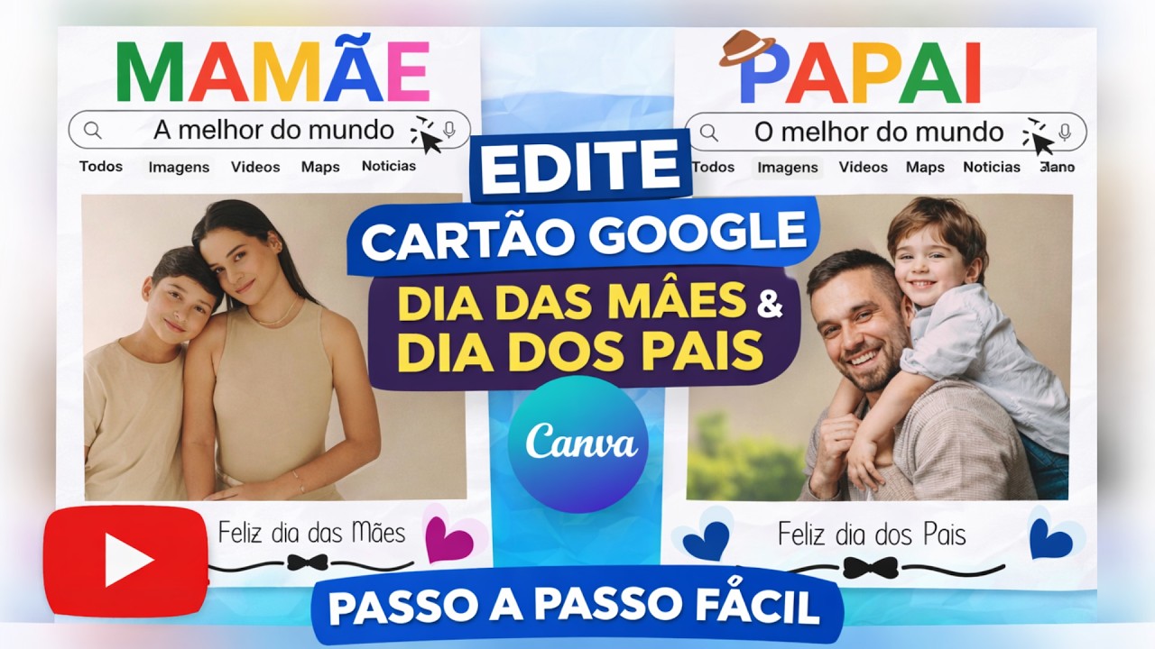 Como Editar Cartão Google Dia das Mães e Dia dos Pais no Canva | Passo a Passo Fácil ARQUIVO GRÁTIS