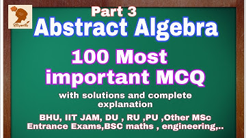 MCQ  of abstract algebra| BSC maths |BHU, IIT JAM, Other MSc Entrance Exams,DU | Ritzymaths