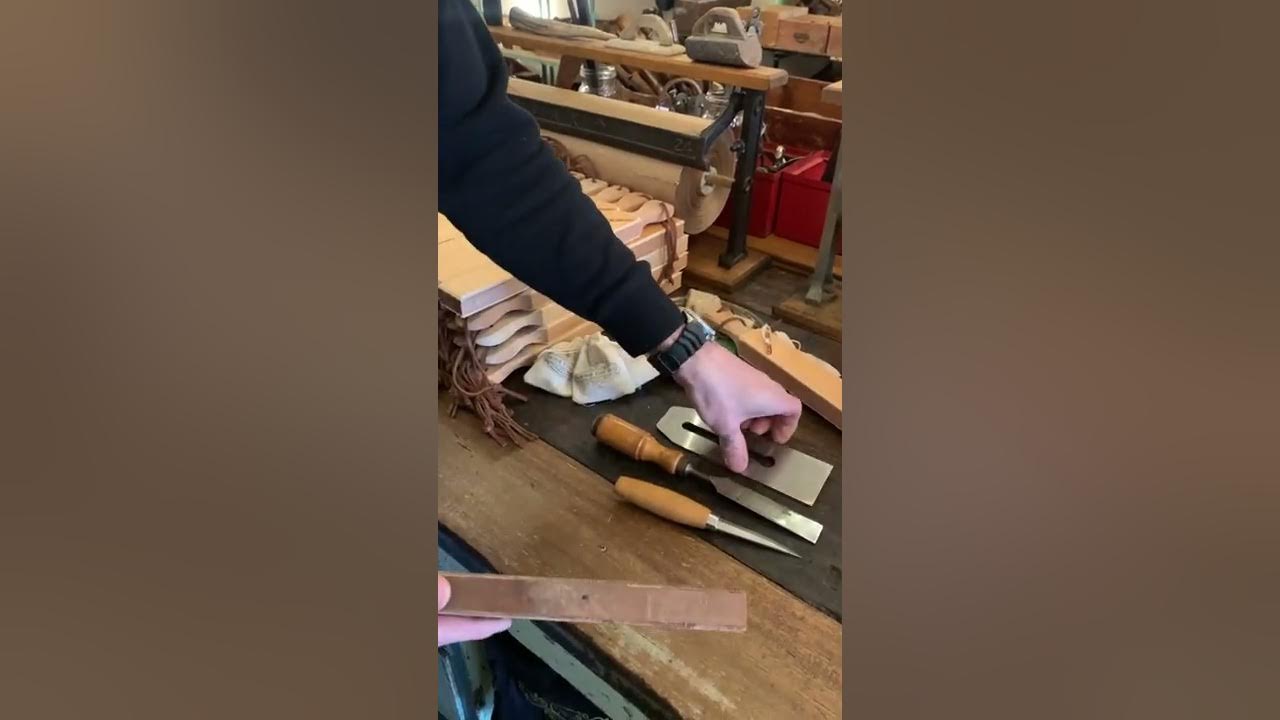 Vintage Tool Shop made LEATHER STROP how to sharpen a knife chisel