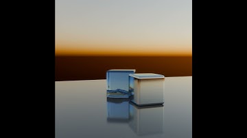 Water Simulation - Water inside glass cube #animation #blender