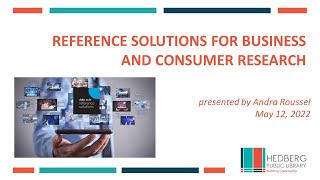 Reference Solutions for Business and Consumer Research Net Worth
