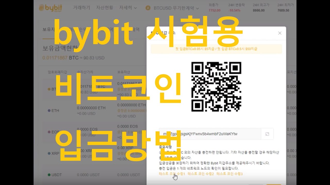 bybit. 데모계정 에 시험용 비트코인 입금방법