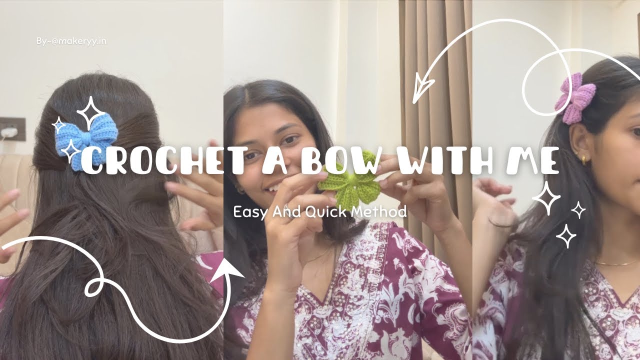 Crochet Bow Clip Tutorial - beginner friendly | crochetbybhumika