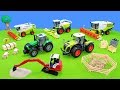 Farming Harvester Toys | Construction Vehicles, Excavators, Tractor, Fork-Lift-Truck in the Sand