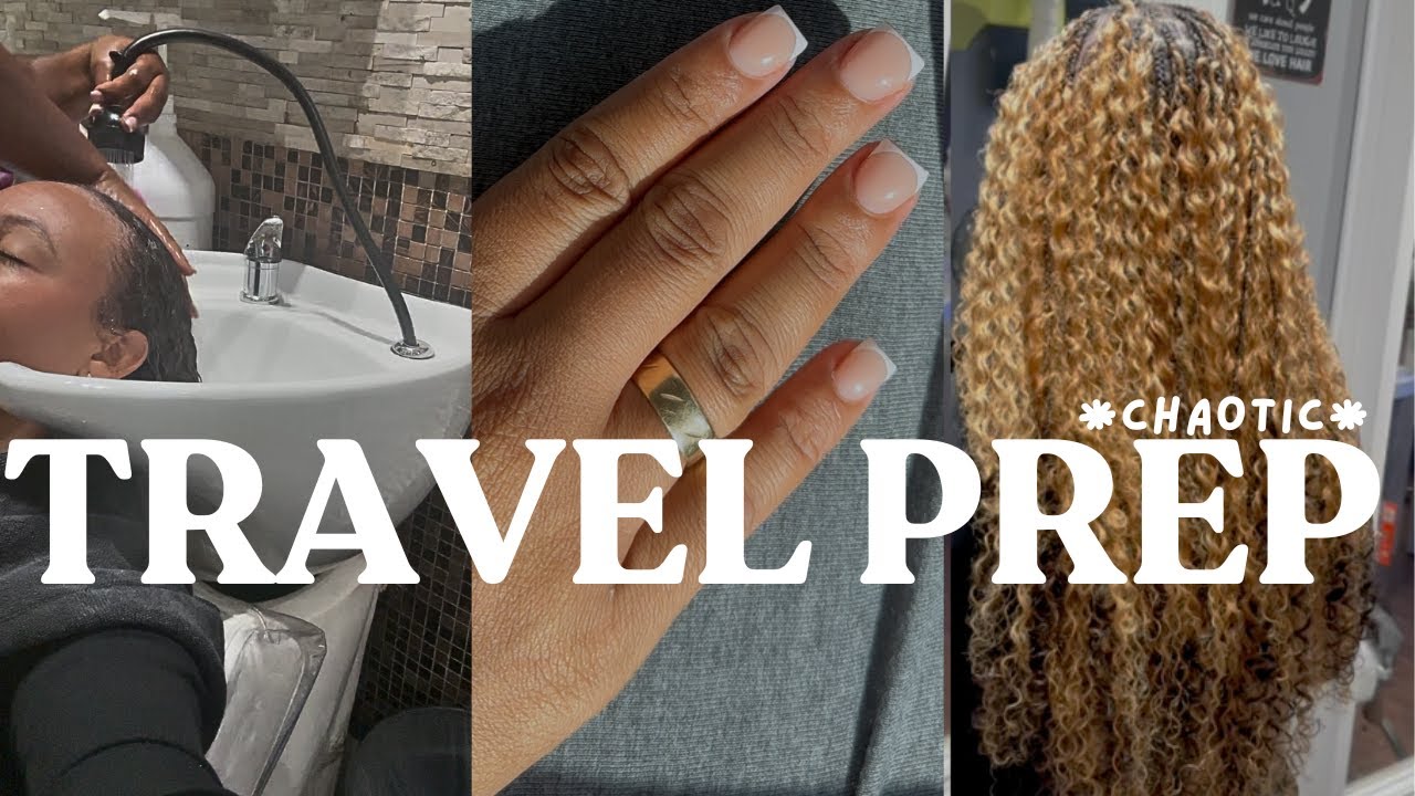 a very *chaotic* TRAVEL PREP VLOG | boho braids + pack with me + try on haul
