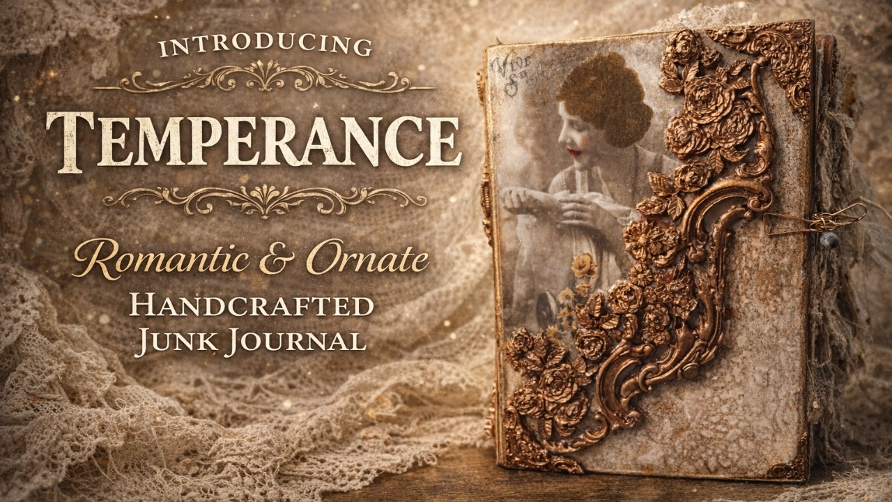 Дневник ручной работы Temperance Handmade PLUMP Junk Journal с разворотами 😍 | Обложка в винтажно...