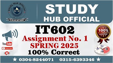 IT602 assignment 1 solution Spring 2025 | IT602 assignment 1 solution 2025 | IT602 Assignment #it602