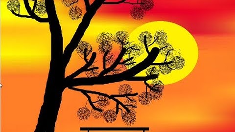 How to draw Tree Scenery in ms paint | computer drawing | ms paint |@littlestarkidchannel