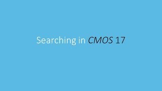 Searching in CMOS 17