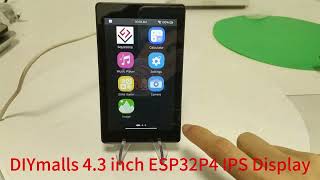 DIYmalls 4.3' ESP32-P4 Display JC4880P443C_I_W_Y Capacitive Touch Screen 800x480 IPS TFT LCD ESP32P4