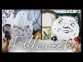 Whimsical Falloween DIY Mantel Decor • Moon Face Round • Cheesecloth Ghost • Paper Bag Garland