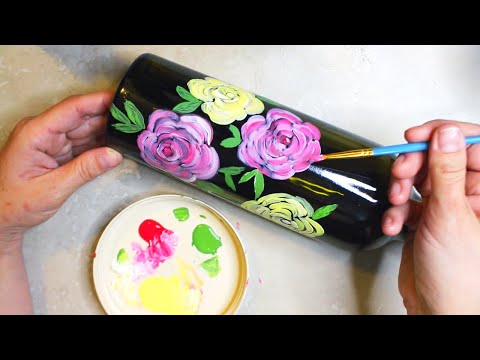 Video: Super Easy Wine Bottle Painting Idea With Lights