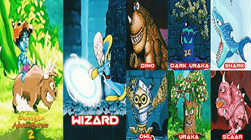 Jungle Adventures 2 - All Bosses vs Blue Addu Character