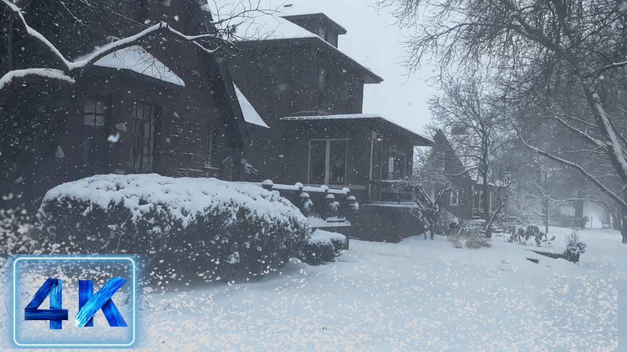 Intense Snowfall Walk in CHICAGO | Peaceful Winter & Christmas Sounds
