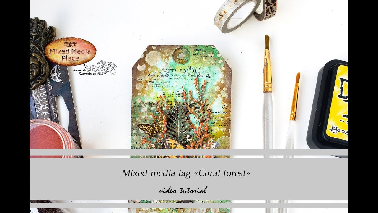Mixed media tag/ video tutorial - YouTube