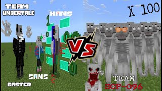 Gaster, Sans, Xans VS 100 x Team SCP 096 (Minecraft PE)