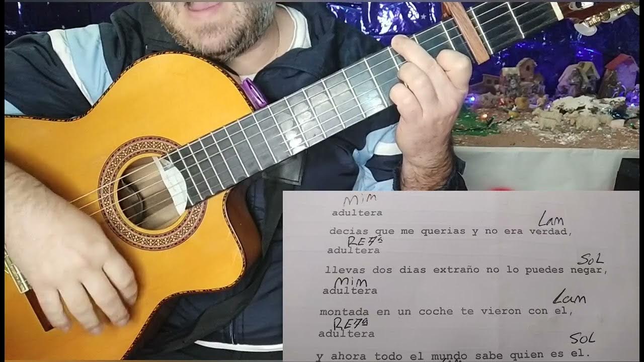 Adultera. El junco letra con acordes. tutorial de guitarra muy fácil. YouTube