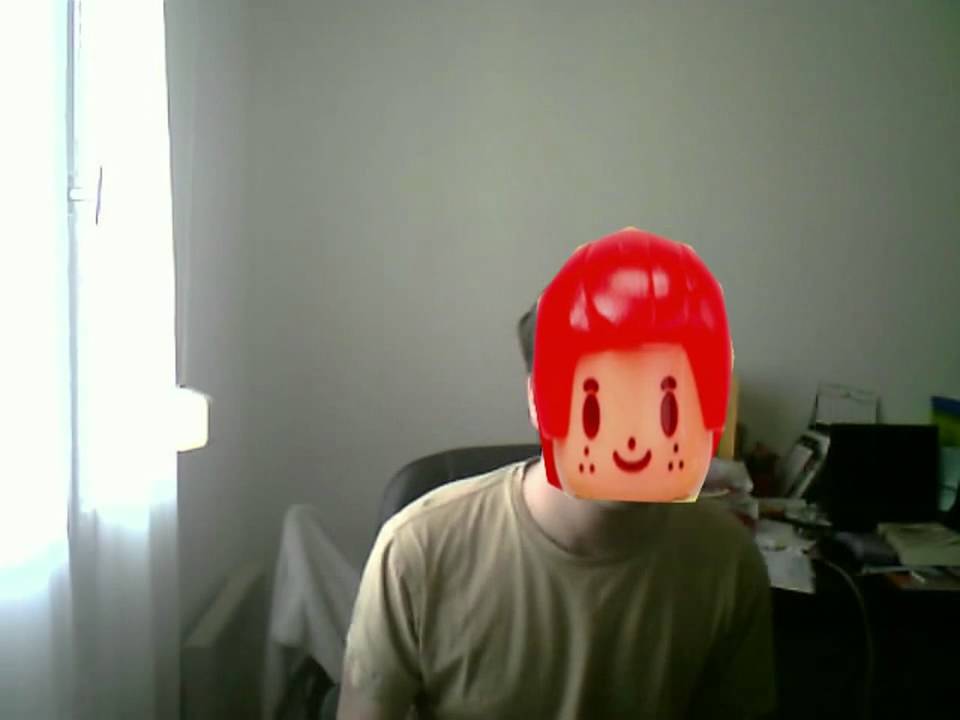 Face tracking test with openCV (2D+scale) - YouTube