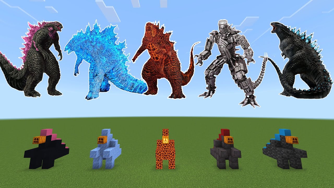 How To Spawn the Top 5 Godzilla Species in Minecraft!