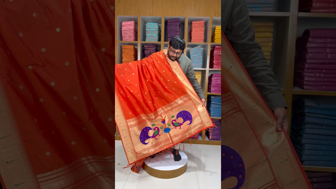 Soft Paithani Silk Peacock Zari Pallu Dupatta | Festive & Wedding Wear